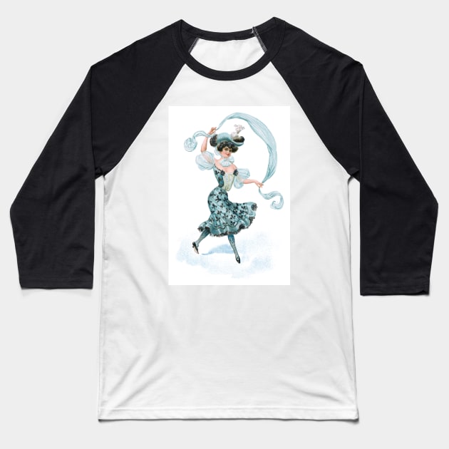 Edwardian Showgirl Baseball T-Shirt by NEILBAYLIS